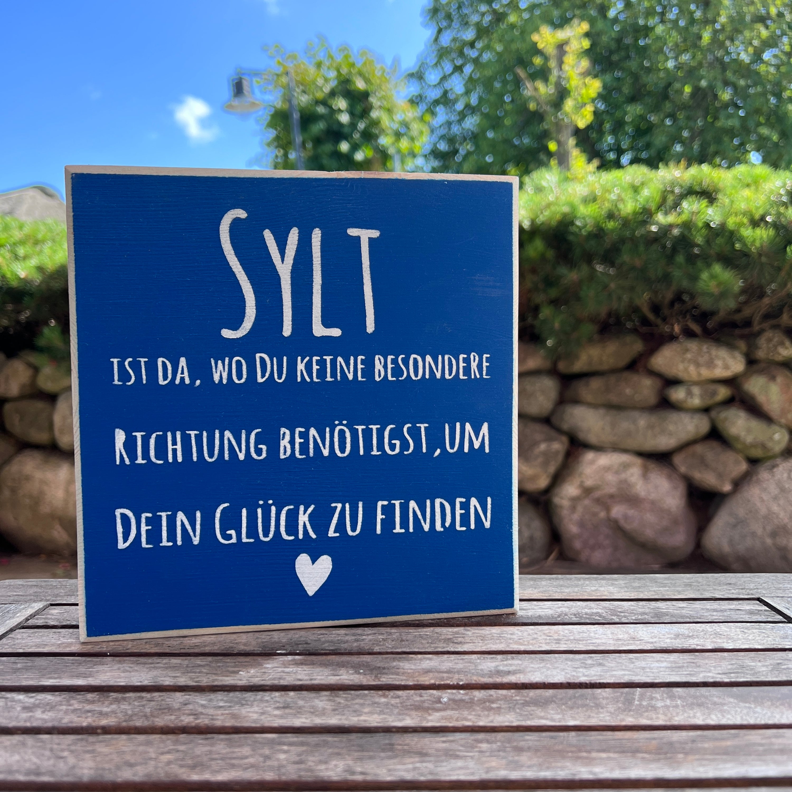 Sylt 💙 Poesie und Weisheiten auf dem Holzblock