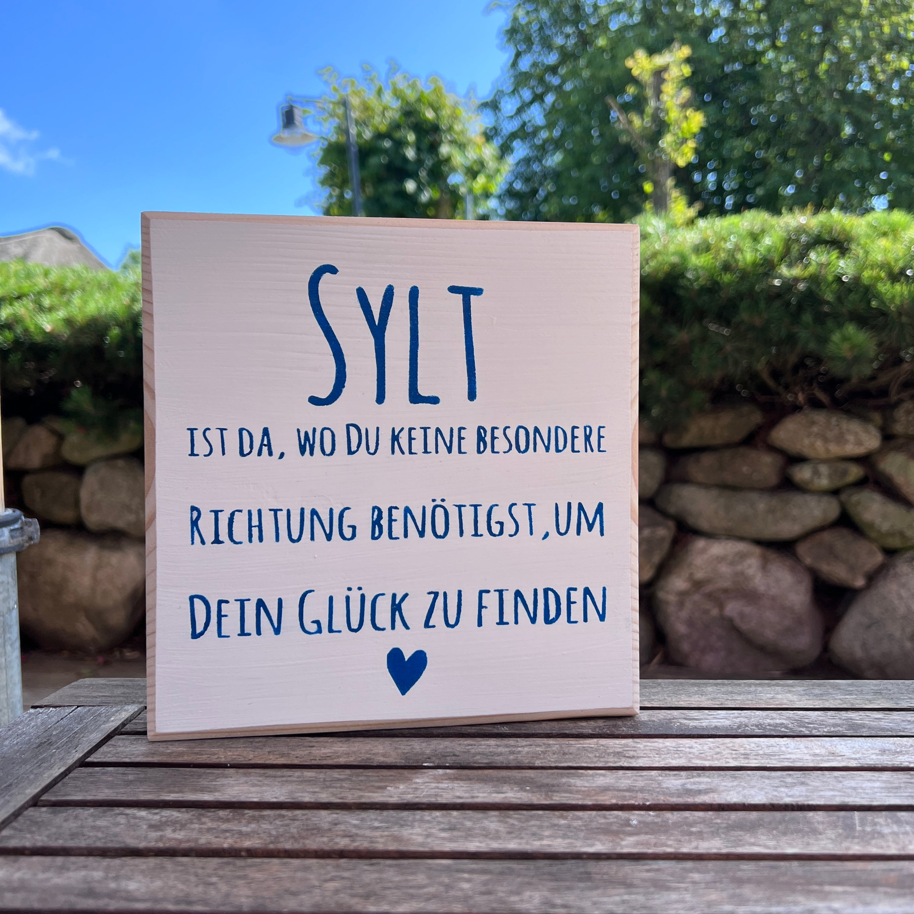 Sylt 💙 Poesie und Weisheiten auf dem Holzblock