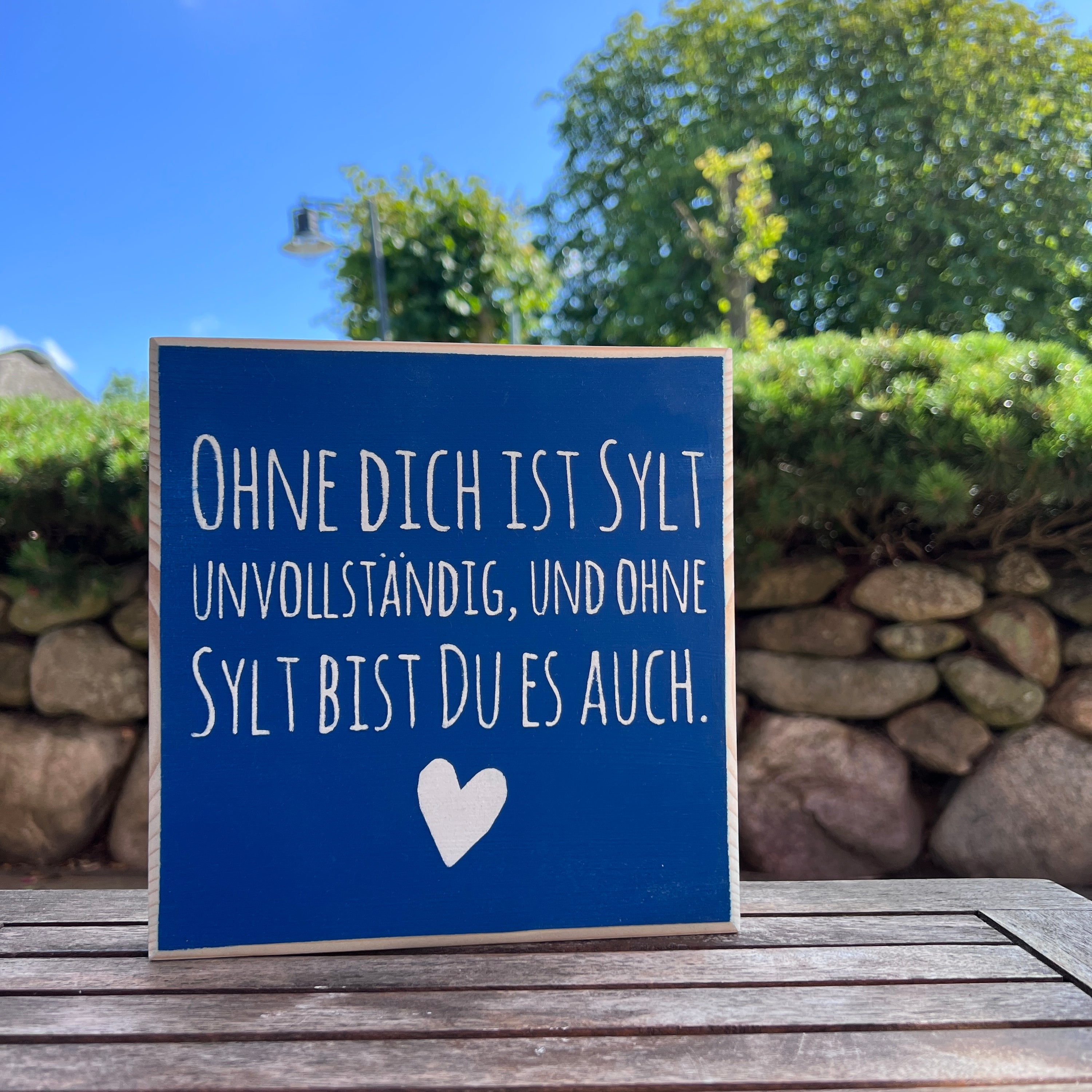 Sylt 💙 Poesie und Weisheiten auf dem Holzblock